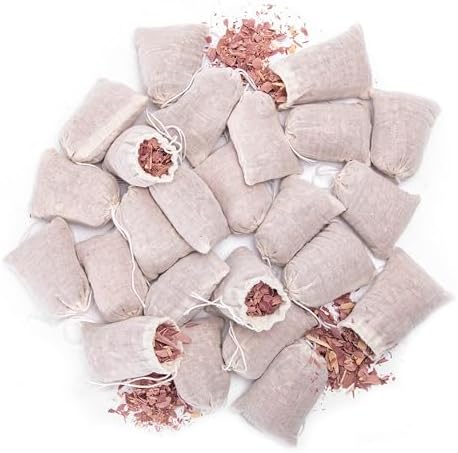Pack of 24 Cedar Sachets Bag, Red Cedar Chips Sachets for Clothes...