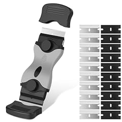 Flintronic Raschietto per Vetro, 1PCS Raschietto per Piastre in Vetroceramica, Con 10 Lame Aggiuntive in Metallo e 10 Lame in Plastica, per Riscaldare Piastre, Auto, Vetri, Specchi, Adesivi, Pulizia