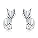 SALAN Véritable 925 Argent Sterling Mode Pliant Renard Animal Mignon Boucles d'oreilles pour Les Femmes Bijoux en Argent Sterling Cadeau pour Les Enfants