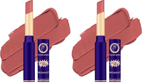 Image of Colors Queen Queen Lips Matte Lipstick | Long Lasting Lipstick Waterproof Highly Pigmented with Smooth Application | Smudge Proof Lipstick for Women (31 - Nude Peach) (Pack of 2)