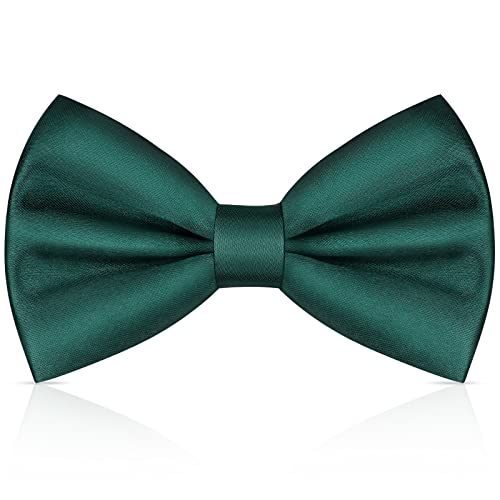 URAQT Pajaritas Hombre, Pajarita Niño de Color Solido Clásico Ajustable, Bow Tie Elegante con Gancho con Nudo, Accesorios Ropa Hombre para Business Fiesta Bodas Oficina Regalo de Hombres (Verde)