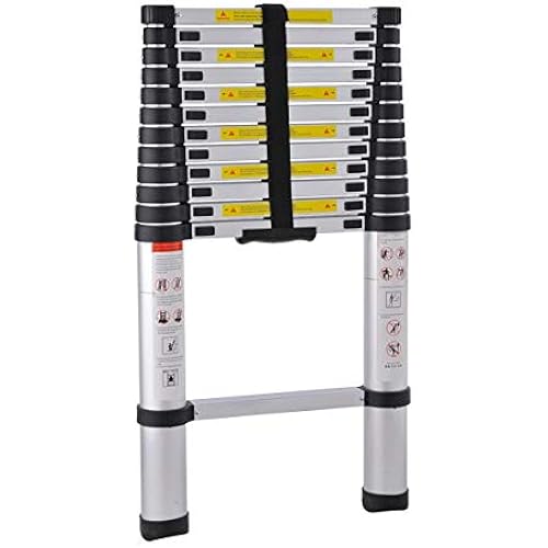 12.5 FT Telescoping Ladder, Telescopic Ladder, Extension Ladder, Collapsible Ladder, Max Load 330 LBS