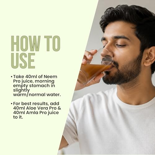 Image of Neem Pro | 100% Raw & Cold Pressed Neem Juice | Clear Skin, Liver Health, Immunity & Blood Sugar Support | 1Ltr