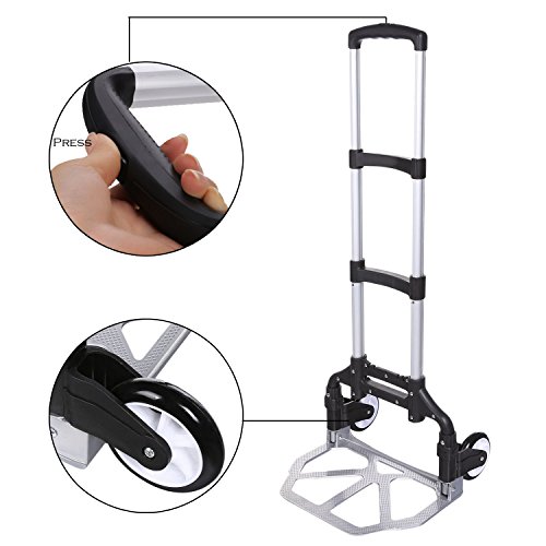 Carretilla plegable de aluminio capacidad 150lbs miniatura 4