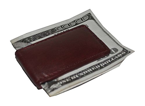 Image of LB LEATHERBOSS Men's New Leather Strong Magnetic Money Clip (Cherry)