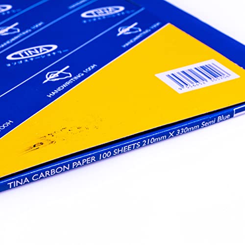 TINA Single Side Blue Carbon Paper Box of 100 Sheets F4 Size (8.25 X 13") by TINA - Image 2