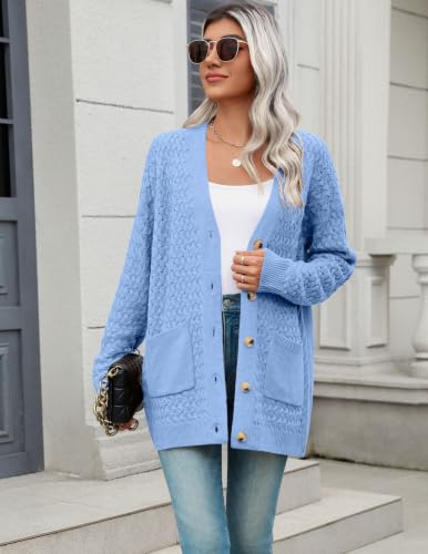 Image of Zeagoo Cardigan Sweaters for Women Long Sleeve Fall Clothes Button Down Top