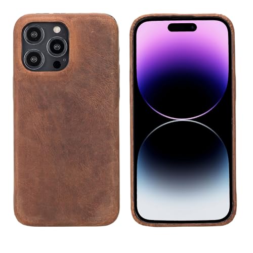 Coque en cuir véritable pour iPhone 14 Plus, étui arrière antichoc MagSafe 6.7