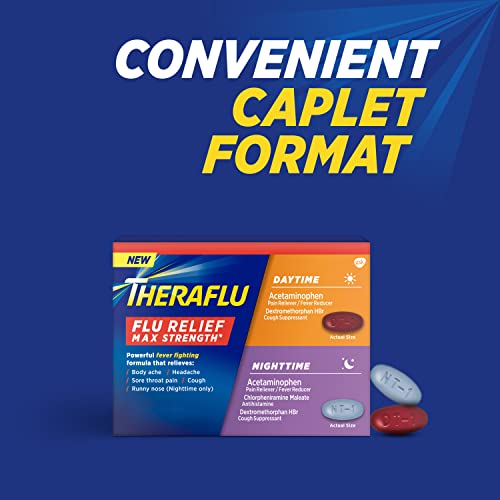 Theraflu Max Strength Flu Symptom Relief - 20 Caplets Plus Max Strength Nighttime Flu Medicine For Flu Symptom Relief- 20 Caplets Combo Pack #TOP5