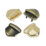 Geesatis 4 Pcs Tuck Lock Clasp Bag Closure Metal Catch for DIY Purse Handbag Bag Making, Bronze and Gold