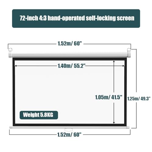 Pantalla de proyección manual 72" 16:9 con auto bloqueo miniatura 4