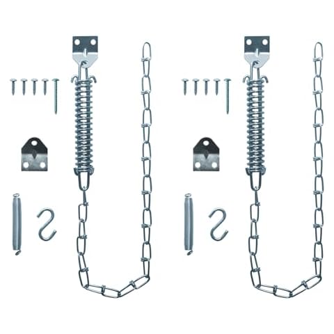 Niahm Screen Door Chain and Spring, Door Stopper Chain to Protect Doors, Windproof Chains to Protect Windows（2-Pack） Cover