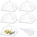 Produktbild FAVENGO 6 Stück Fliegenhaube Obst Faltbare Abdeckhauben Lebensmittel Mesh Kuchenabdeckung Weiß Fliegenschutz Küche Wiederverwendbar Insektenschutzhaube Speisehaube Obsthaube für Gemüse und Speisen