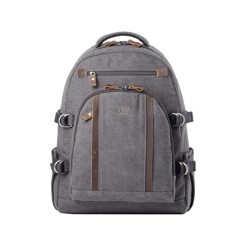 Sac à dos classique en toile Troop London finitions cuir véritable modèle TRP0257