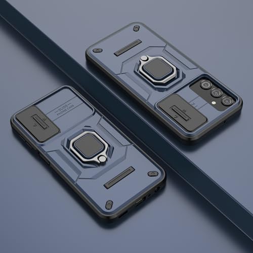 Image of CamShield Pro Case with Slide Camera Protection and 360 Protection Ring Stand Bumper Back Case Cover for Samsung Galaxy A24 4G (Blue)