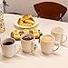 CROWNWOW 16 oz Coffee Mugs Set of 4, Porcelain Coffee Cups Ceramic, Farmhouse Mug with Handle