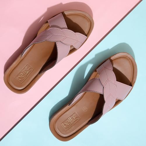 Image of BELLA Women Fashion Flat Slip On Black Sandal | Durable | Stylish | Comfortable | Slip Resistant | Lightweight and Breathable