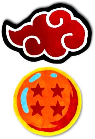2pcs Anime Carpet Orange Red Cloud Modern Fluffy Rug - Non Slip Ultra Soft Tufted Room Decor Polyester Nursery Rugs for Bedroom, Decorative Indoor and Outdoor Living