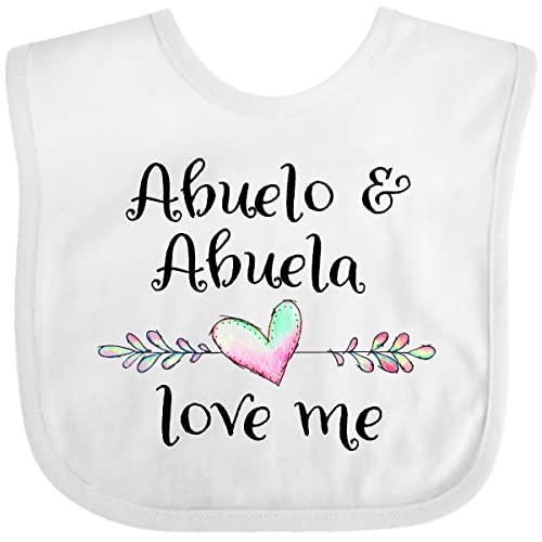 inktastic Abuelo and Abuela Love Me- Heart Grandchild Baby Bib