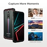 DOOGEE Blade 10 Energy Rugged Smartphone - 10.7mm Ultra-Thin Rugged Phone, 6150mAh Battery Android 15 Phone with 24GB RAM+128GB ROM, 6.56 inch 90Hz Screen 16MP+8MP Cameras/NFC/Dual SIM/Face ID - Red - Image 7