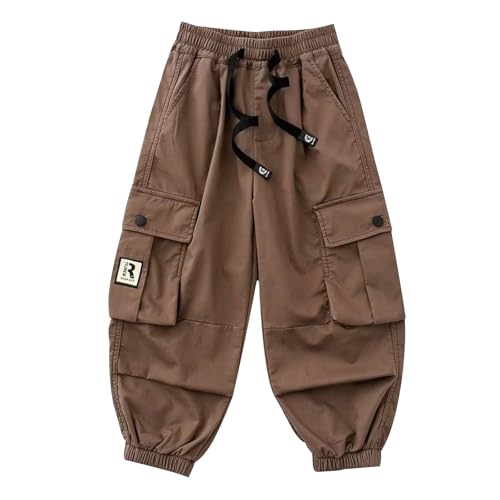Boys Cargo Joggers Streetwear Pants Multi Pockets Cotton Baggy Casual Trousers for Teen Boys3