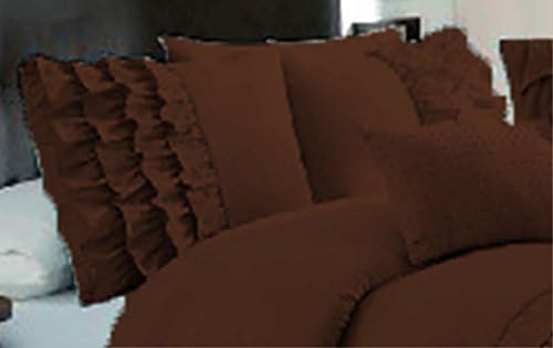 Ultra Soft Solid Half Ruffle Pillow Shams Pair 100% Egyptian Cotton 600 Thread Count (2 Piece Set) Euro Lavender