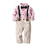 Newborn Infant Baby Boy Gentleman Outfits Suit Set,Toddler Dress Shirt + Bowtie + Suspender Pant...