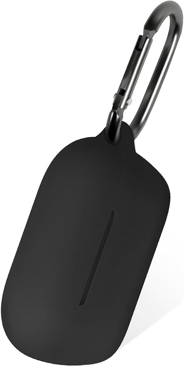 Geiomoo Soft Silicone Cover for Sony WF-C710N Case, Flexible Scratch Resistant with Carabiner (Black)