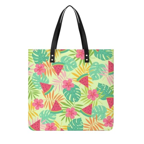 Sac shopping feuilles de pastèque : le tote bag idéal pour vos virées et voyages
