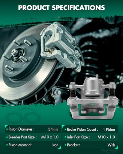 Image of SCITOO Rear Left Brake Caliper With Bracket 19B3101 Fit For Hyundai For Sonata 06-08,For Hyundai For Tucson 05-09,For Kia For Magentis 07-10,For Kia For Optima 06-10,For Kia For Sportage 05-10