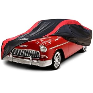 Car Cover Custom Fit for Chevy Bel Air 1950-1957 2-Door/4-Door, Classic Car Cover Waterproof All Weather with Cotton Liner for Rain Snow Protection