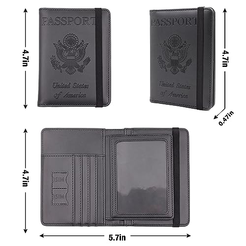 Image of Melsbrinna Rfid Passport Holder for Travel women /Men, Cute Passport Wallet Rfid Blocking Card Slots, Rfid Passport Cover /CaseTravel Wallet, Passport Book Holder (1, Black3)