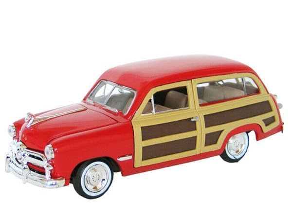 1949 Woody Wagon Rojo Modelo 1:24 Diecast miniatura 2