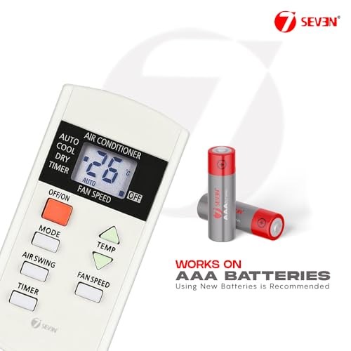 Image of 7SEVEN Compatible with Panasonic AC Remote Original A75C3740 Model 44A Suitable for 1 1.5 2 Ton Split or Window Air Conditioner Just Load New AAA Alkaline Battery Ready to Use