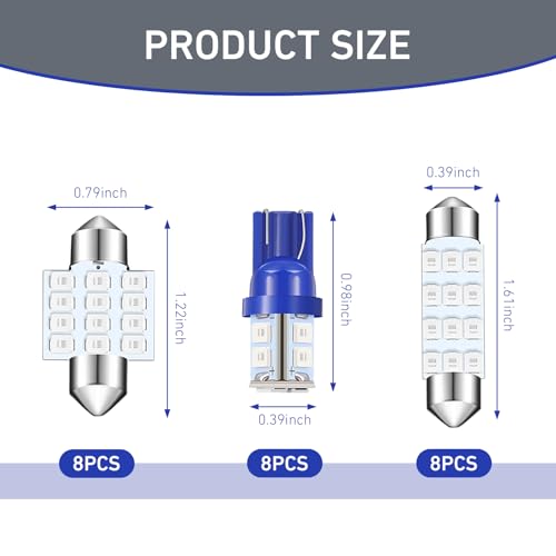 Set de 24 bombillas LED interiores para auto T10 y festón miniatura 2