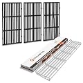 QuliMetal Grill Warming Rack and Grill Grates for Weber GS4 Genesis II E-410, II S-410, II SE-410 Grills, Grill Parts for Weber Genesis II 400 Series, Stainless Steel for Weber 66045 66089
