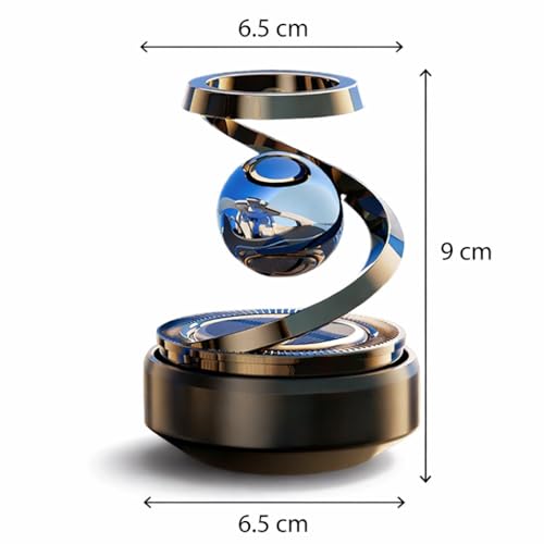 Image of Car Aromatherapy Diffuser for Dashboard with Solar Panel Rotating Design, Metal Frame Spiral Holder and Fragrance Container for Vehicle Interior Use (MULTICOLOR)