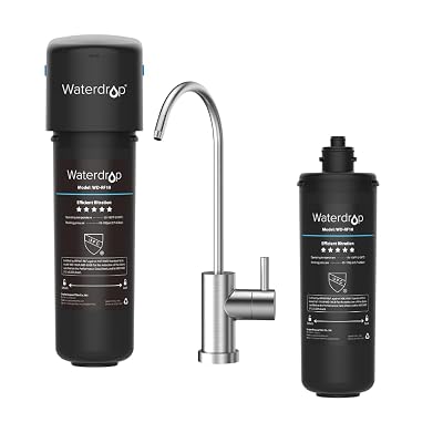 Waterdrop 10UB Under Sink Water Filter System and RF10 Replacement Filter Cartridge for 10UA/10UB Under Sink Water Filter