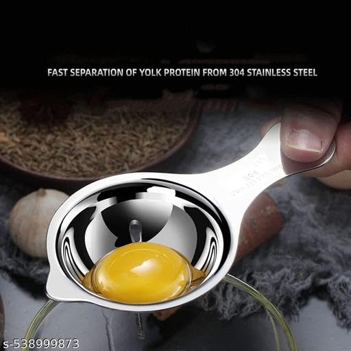kenys (1pcs) Egg Yolk Separator Stainless Steel Professional Egg Strainer Spoon Separating Egg Divider Kitchen & Restaurant Baking Tool. 1