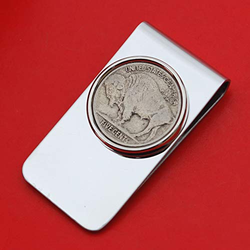 US 1913~38 Indian Head Buffalo Nickel 5 Cent Coin Silver Stainless Steel Money Clip New4