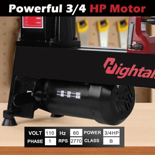 image for hightall Wood Lathe Machine, 12 x 18 inch, 550W 3/4HP, 5 Speed Setting