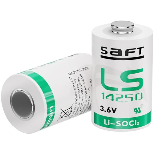 KCATDREY 2 Pack for Saft LS14250 3.6V 1/2 AA Batteries Use for PLC Computer Memory Back-up Dog Collar Watch