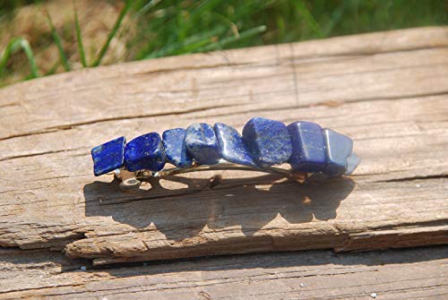 DejaVu Designs Tumbled Lapis Lazuli Stone French Barrette Hair Clip