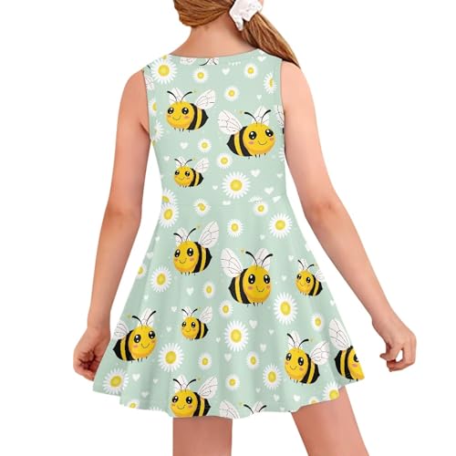 Girls Dresses Summer Breathable Loose Dance A Line Skater Dress Casual Flowy Midi Fit and Flare Sundress2