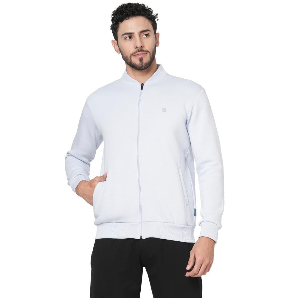 MARKRICH Men's Sweatshirt with Front Open Zipper Regular Fit Full Sleeves Casual Winterwear