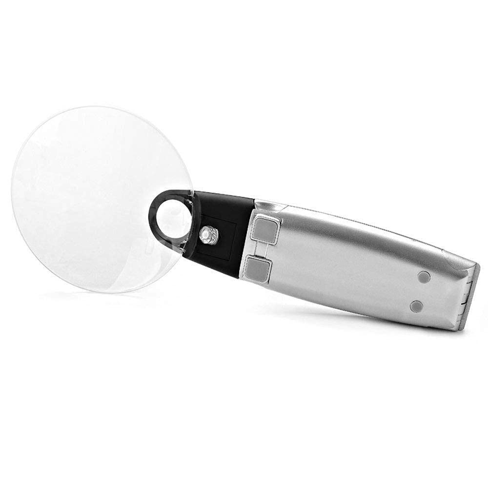 Lupas educativas para Pasatiempos, Lupa de Mano con luz LED HD para Estudiantes de niños Mayores, Lente óptica Ultra Clara, de Escritorio, de Doble Uso charitable
