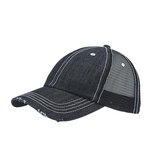 Image of The Vintage Year Distressed Cotton Unstructured Soft Mesh Breathable Adjustable Dirty Wash Dad Hat Trucker Baseball Cap