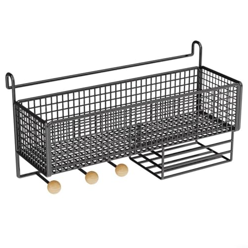 Herramienta de almacenamiento simple pero eficaz para dormitorio, se adapta a la mayoría de los rieles de cama estándar sin necesidad de herramientas de instalación (negro)