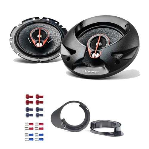 Pioneer TS-R1750S Lautsprecher mit Einbauset passend für Ford Escort 1990-2001 Türen vorne 500 Watt 165mm 3 Wege Koax