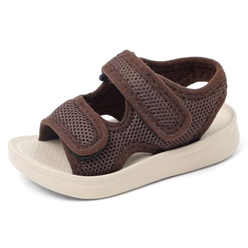Image of MK MATT KEELY Unisex Kids Summer Slide Sandals Baby Comfort Anti-Slip Open Toe Adjustable Walking Beach Shower Shoes for Boys Girls